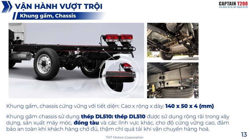 xe tải 2 tấn captian t200 chasi chasi-xe-tai-2-tan-captain-t200